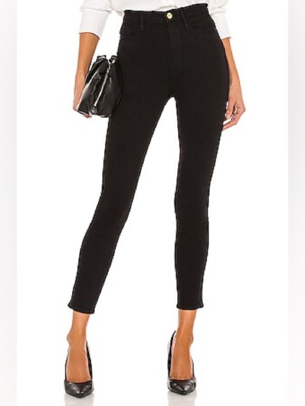 Frame Denim High-Rise Black Skinny Jeans